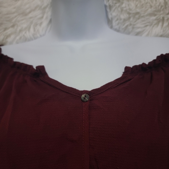Fashion Nova Burgundy Off-Shoulder Blouse - Picture 7 of 9